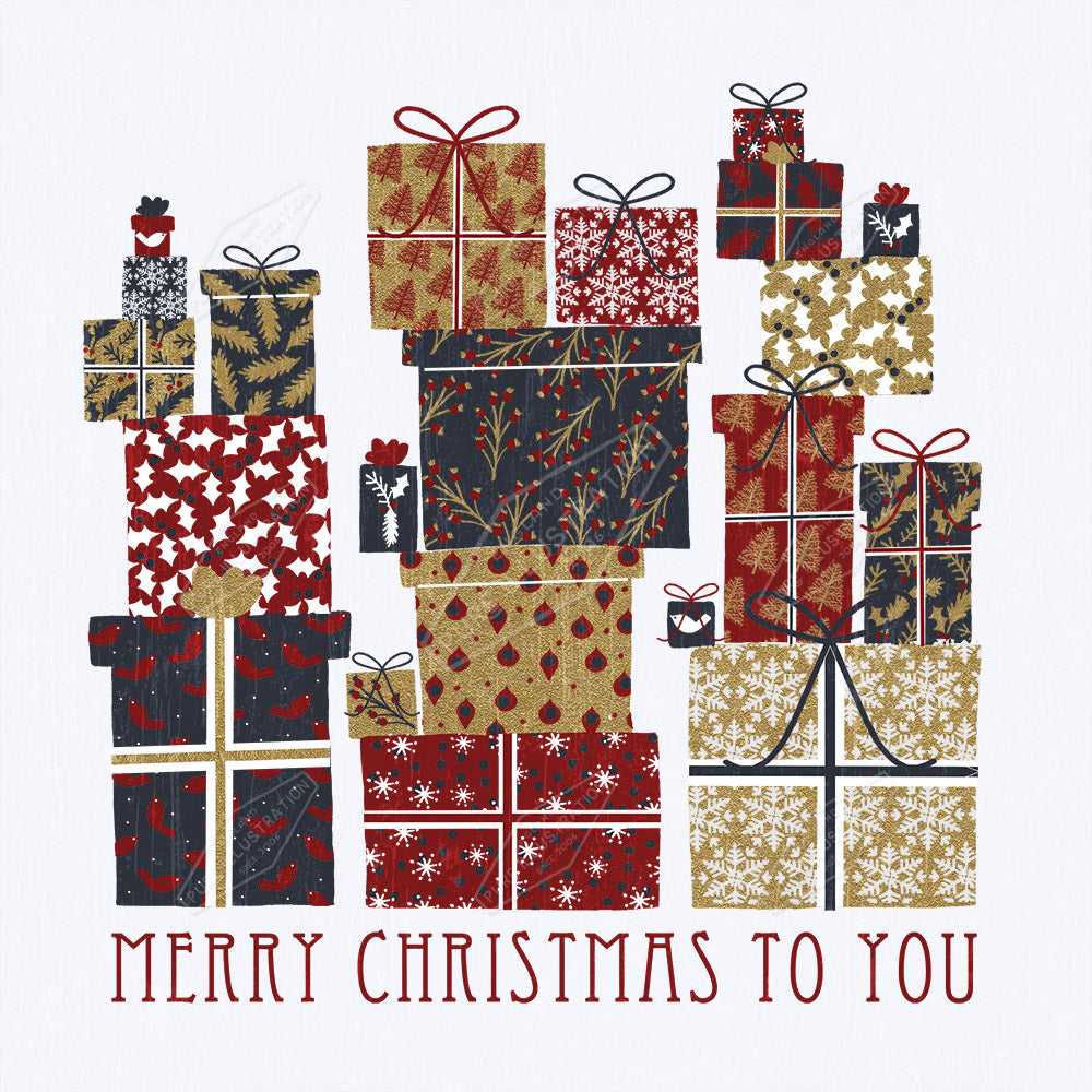 00025980SSN- Sian Summerhayes is represented by Pure Art Licensing Agency - Christmas Greeting Card Design