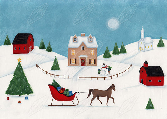 00029764AAI - Winter Village by Anna Aitken - Pure Art Licensing & Surface Design Agency