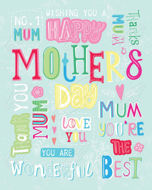 Mother's Day Text Pattern Design by Gill Eggleston for Pure Art Licensing Agency & Surface Design Studio