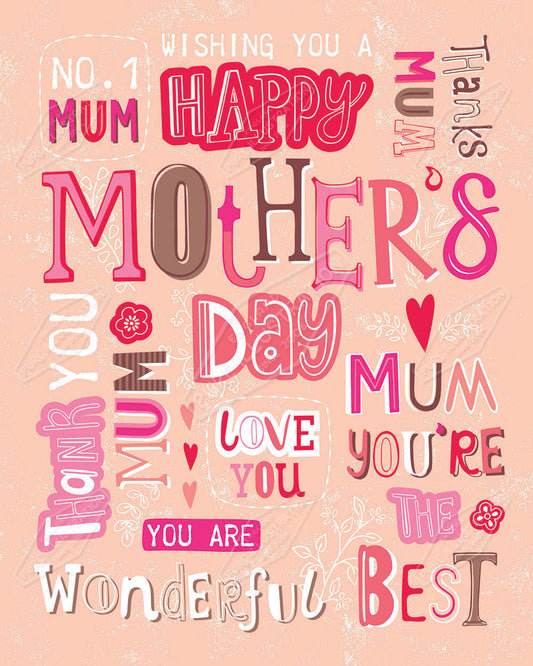 Mother's Day Text Pattern Design by Gill Eggleston for Pure Art Licensing Agency & Surface Design Studio