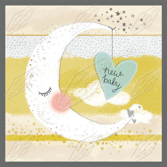 New Baby Moon Design by Sarah Lake for Pure Art Licensing Agency & Surface Design Studio