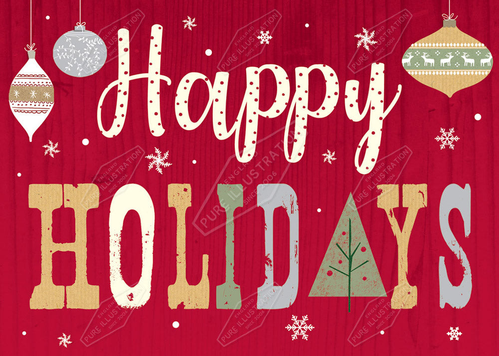 Happy Holidays Retro Text Image by Cory Reid for Pure Art Licensing Agency & Surface Design Studio 