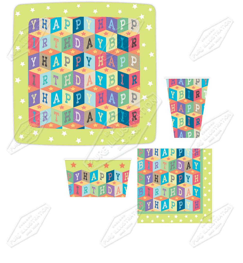 00032087AMC - Amanda McDonough is represented by Pure Art Licensing Agency - Birthday Pattern Design