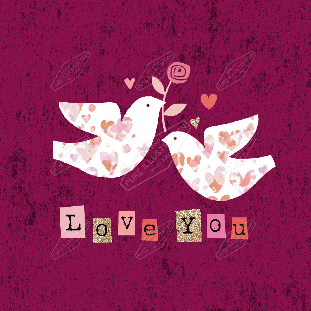 00032256DEV - Deva Evans is represented by Pure Art Licensing Agency - Valentines Greeting Card Design