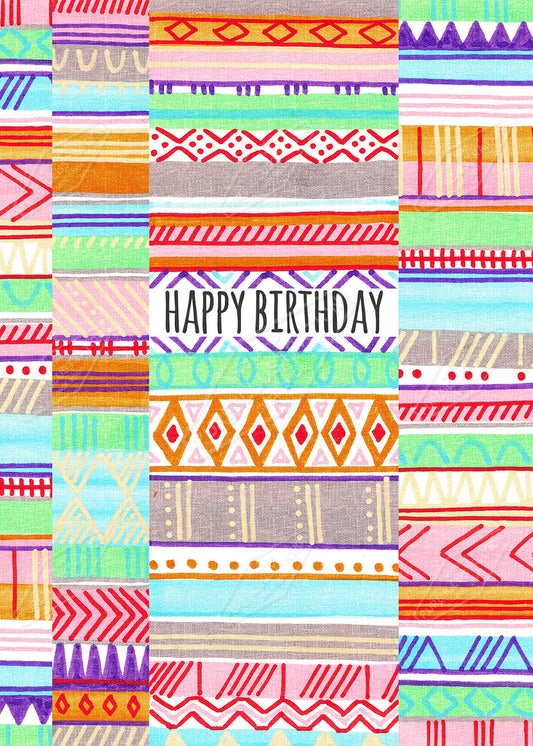 Bright Ethnic Pattern Birthday Design by Pure Art Licensing Agency & Surface Design Studio