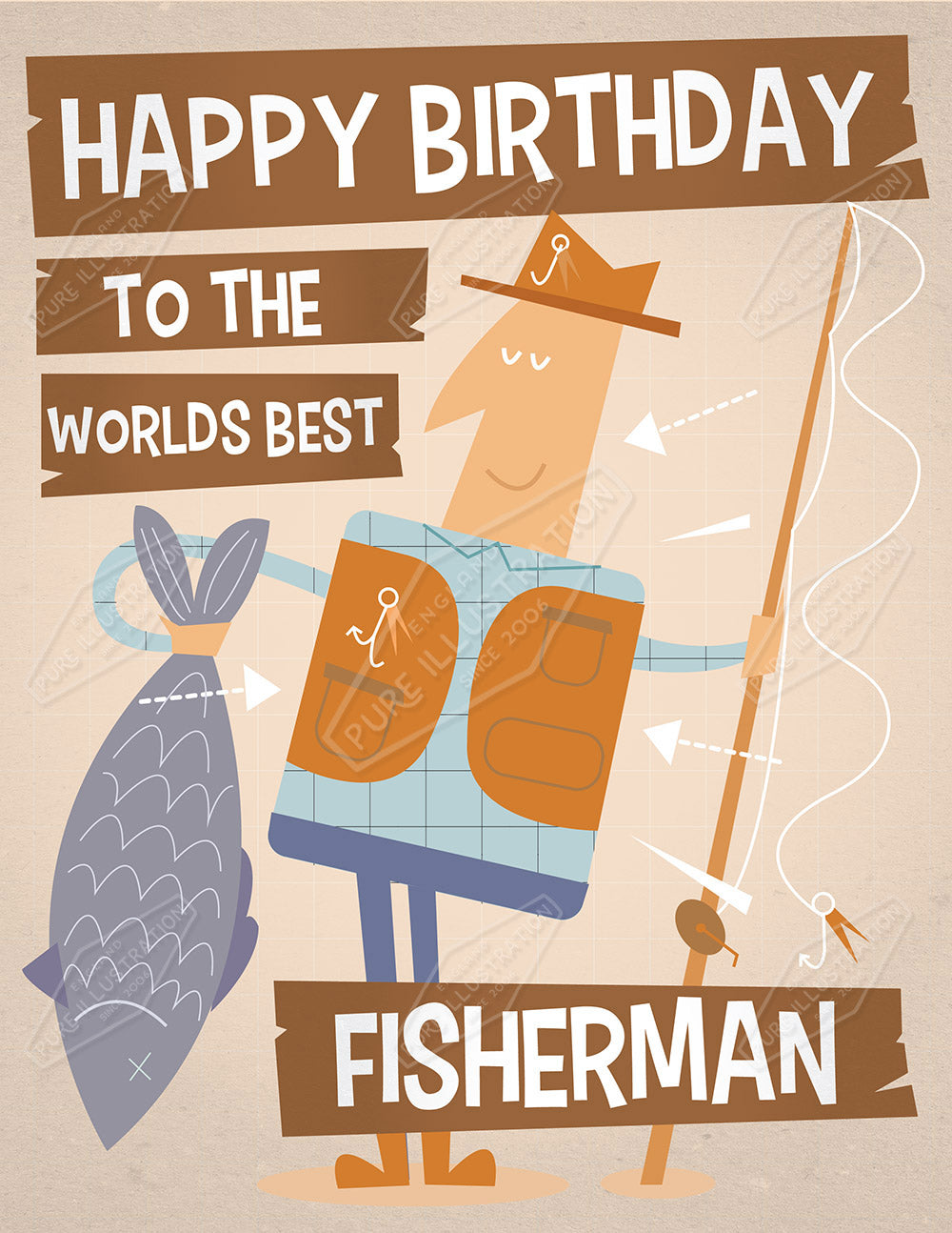 00032575RSW - Luke Swinney is represented by Pure Art Licensing Agency - Birthday Greeting Card Design