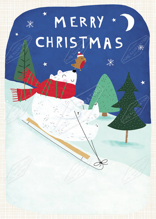 Sledging Polar Bear by Cory Reid for Pure Art Licensing Agency & Surface Design Studio