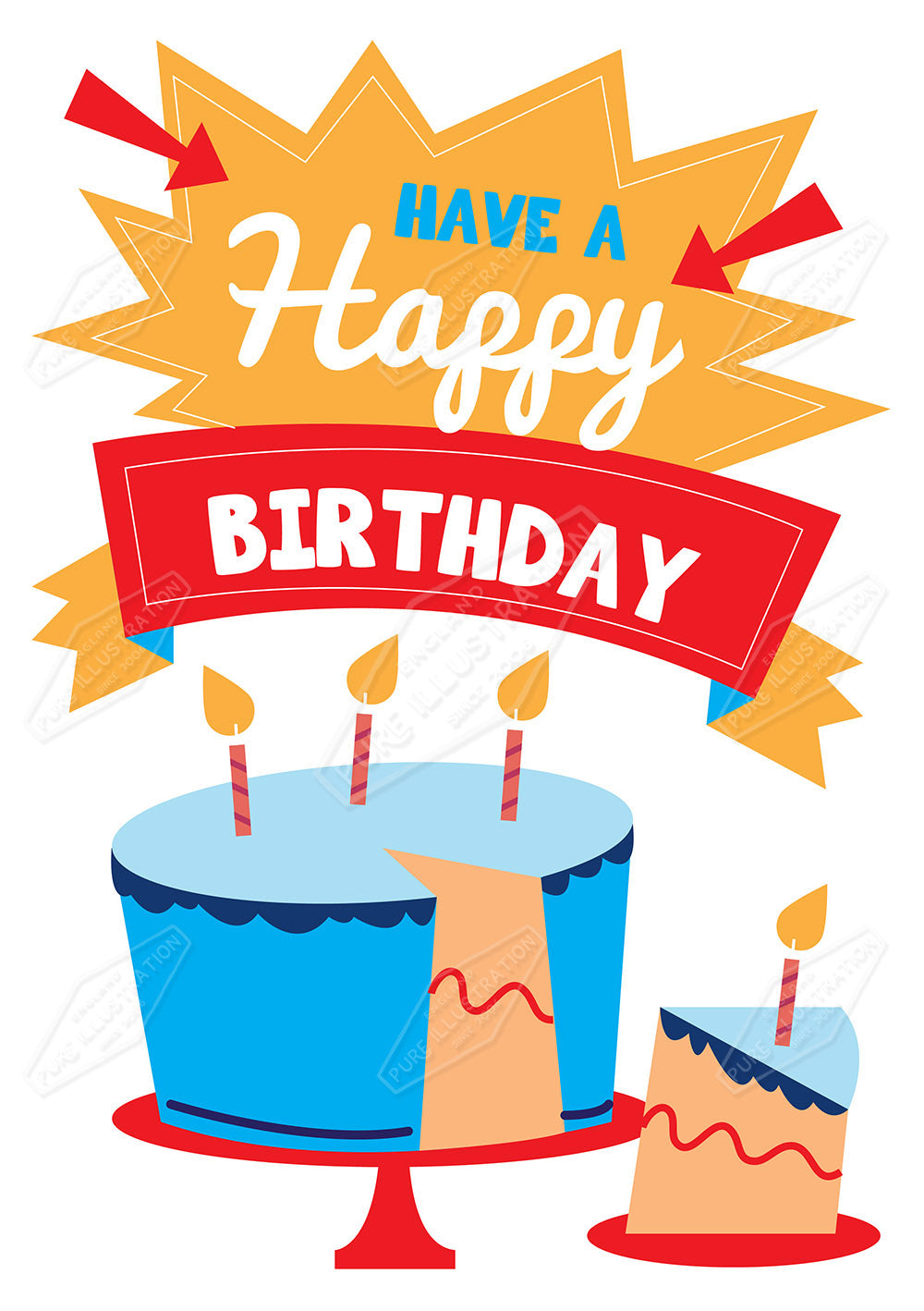 00032867RSW - Luke Swinney is represented by Pure Art Licensing Agency - Birthday Greeting Card Design