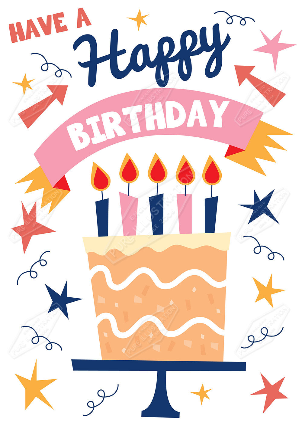 00032868RSW - Luke Swinney is represented by Pure Art Licensing Agency - Birthday Greeting Card Design