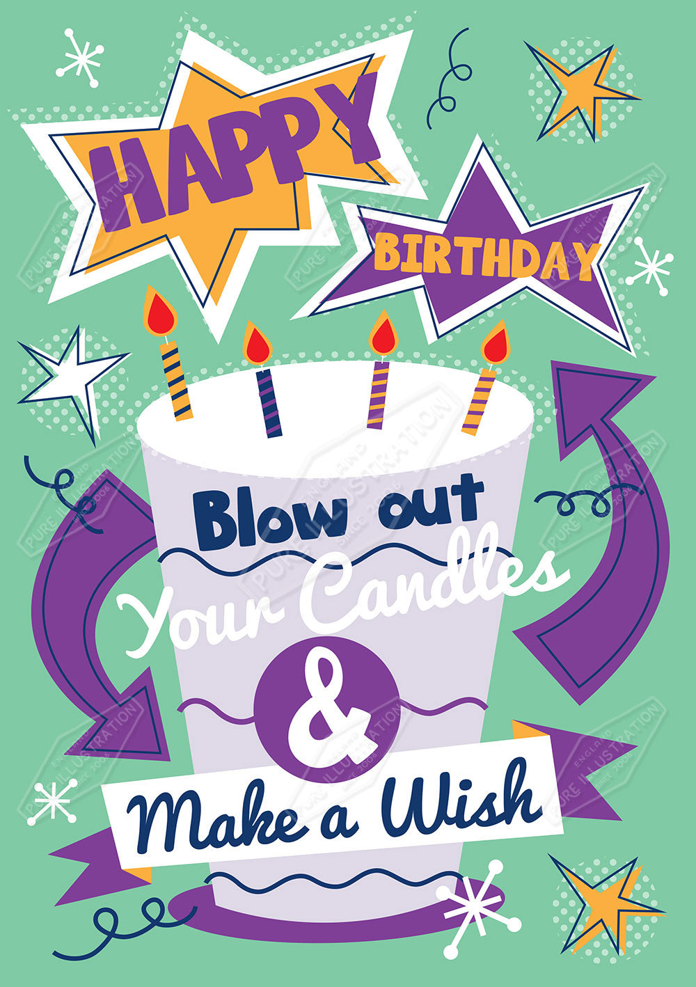 00032871RSW - Luke Swinney is represented by Pure Art Licensing Agency - Birthday Greeting Card Design