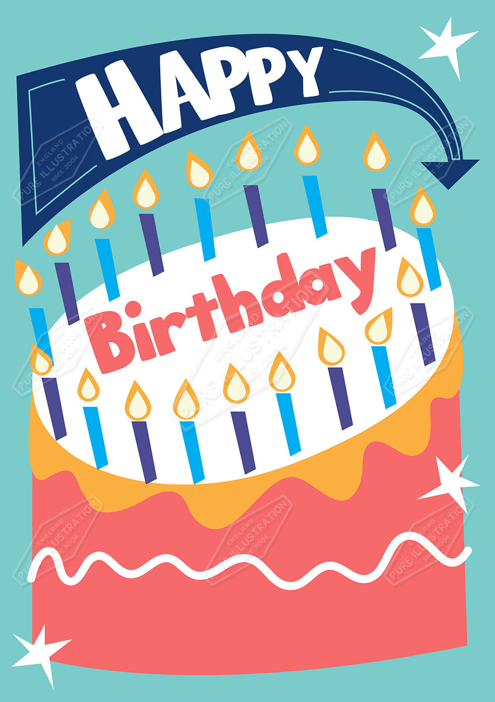 00032872RSW - Luke Swinney is represented by Pure Art Licensing Agency - Birthday Greeting Card Design