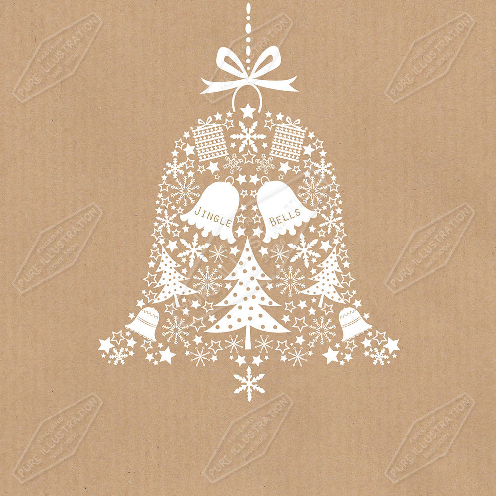 00033204AMC - Bell Christmas Greeting Card Design by Amanda McDonough for Pure Art Licensing Agency - Surface Design Studio