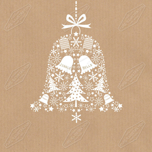 00033204AMC - Bell Christmas Greeting Card Design by Amanda McDonough for Pure Art Licensing Agency - Surface Design Studio