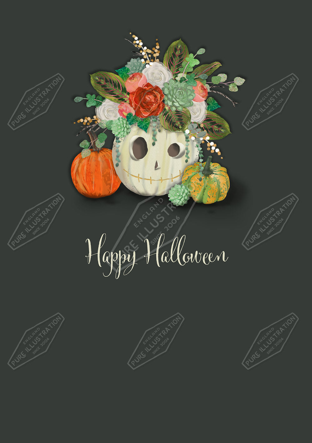 00033495KSP- Kerry Spurling is represented by Pure Art Licensing Agency - Halloween Greeting Card Design