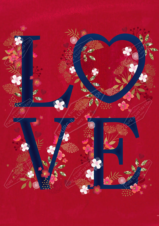 00033503KSP- Kerry Spurling is represented by Pure Art Licensing Agency - Valentine's Greeting Card Design