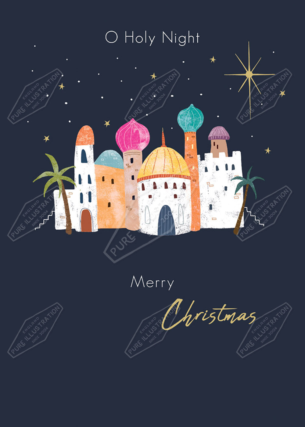 Bethlehem Greeting Card Design by Cory Reid for Pure Art Licensing Agency & Surface Design Studio