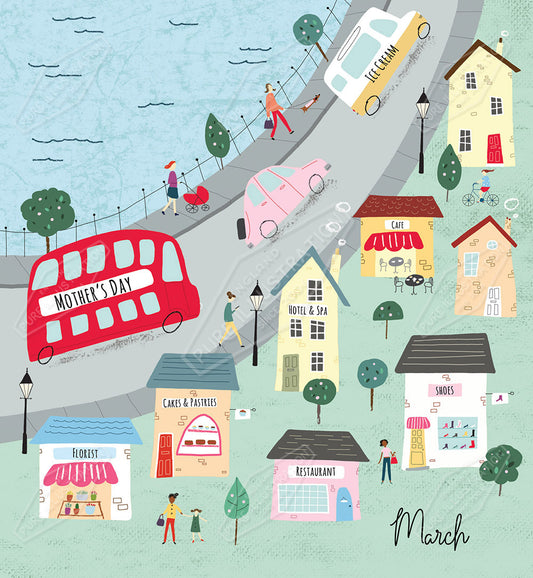 Christmas Town Greeting Card Design by Cory Reid for Pure Art Licensing & Surface Design Agency