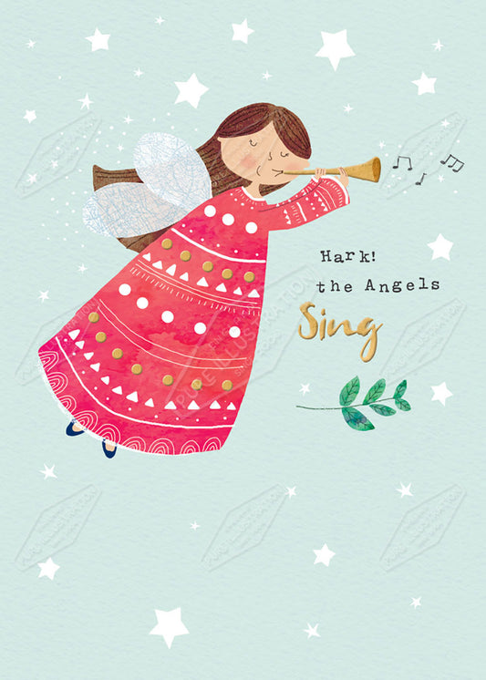 Christmas Angel Greeting Card Design Illustration by Cory Reid for Pure Art Licensing Agency & Surface Design Studio