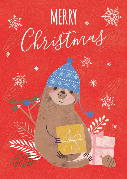 Sloth Christmas Design by Gill Eggleston for Pure Art Licensing Agency & Surface Design Studio