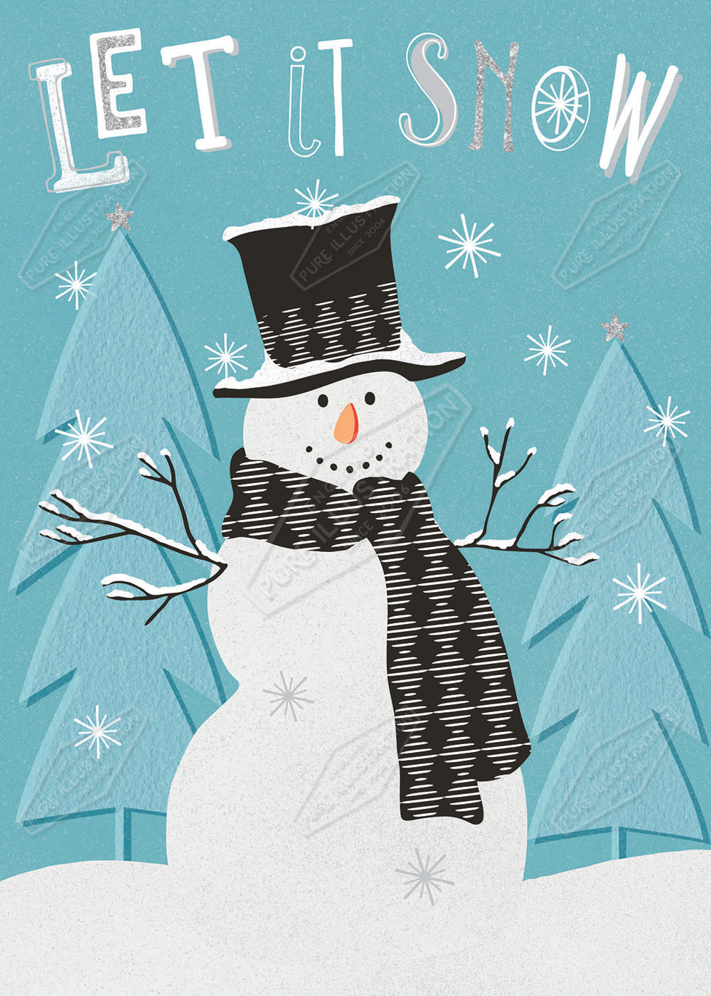 Folk Snowman Design by Gill Eggleston for Pure Art Licensing Agency & Surface Design Studio