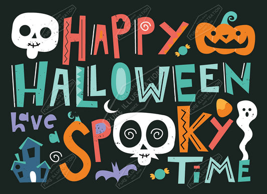 00034201RSW - Luke Swinney is represented by Pure Art Licensing Agency - Halloween Greeting Card Design