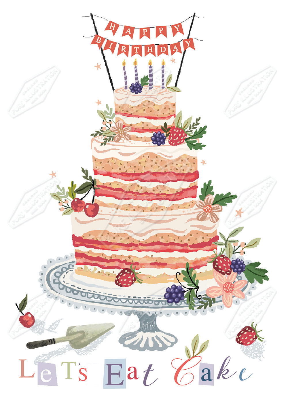 00034642DEV - Deva Evans is represented by Pure Art Licensing Agency - Birthday Greeting Card Design