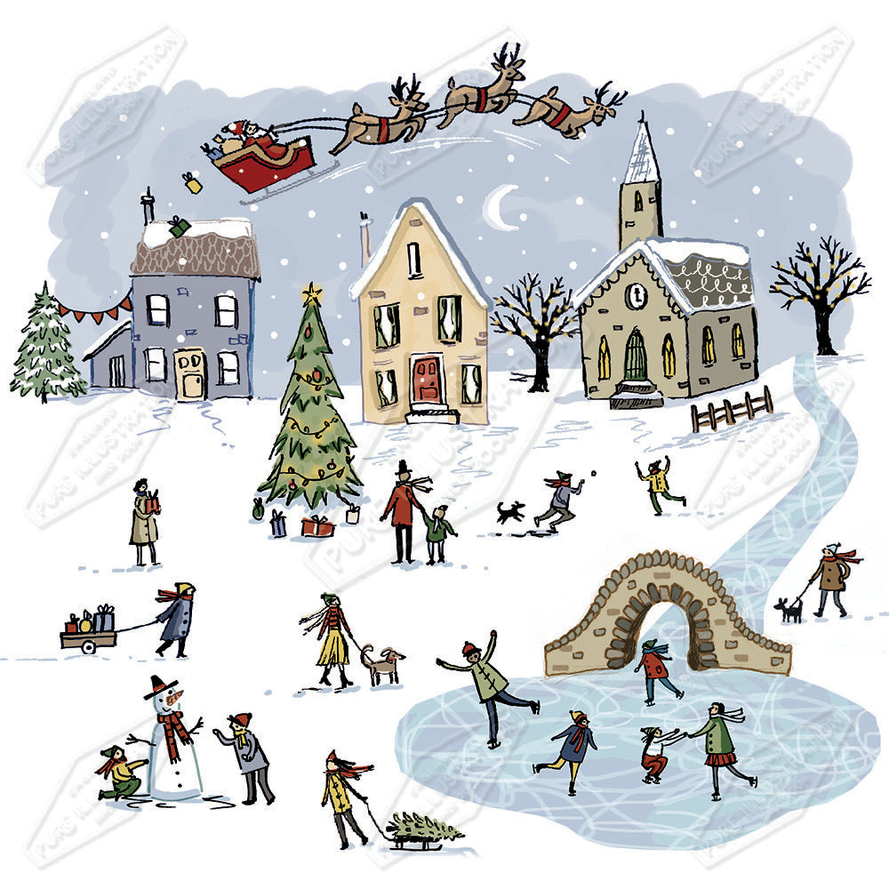 00034643DEV - Deva Evans is represented by Pure Art Licensing Agency - Christmas Greeting Card Design