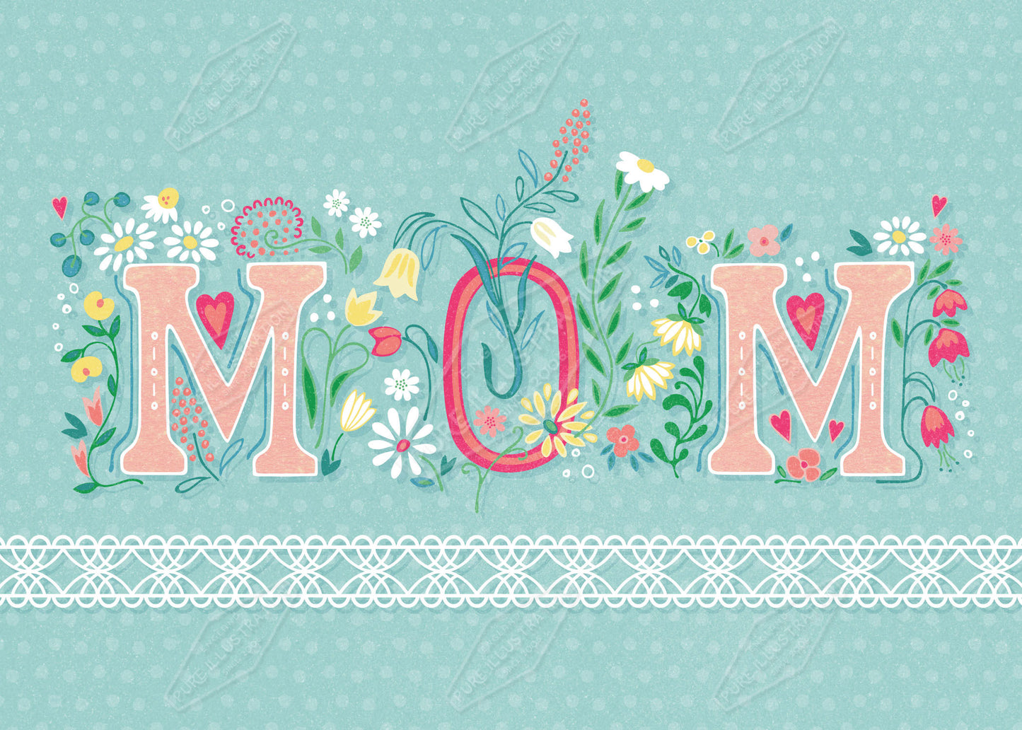 00034980GEG- Gill Eggleston is represented by Pure Art Licensing Agency - Mother's Day Greeting Card Design