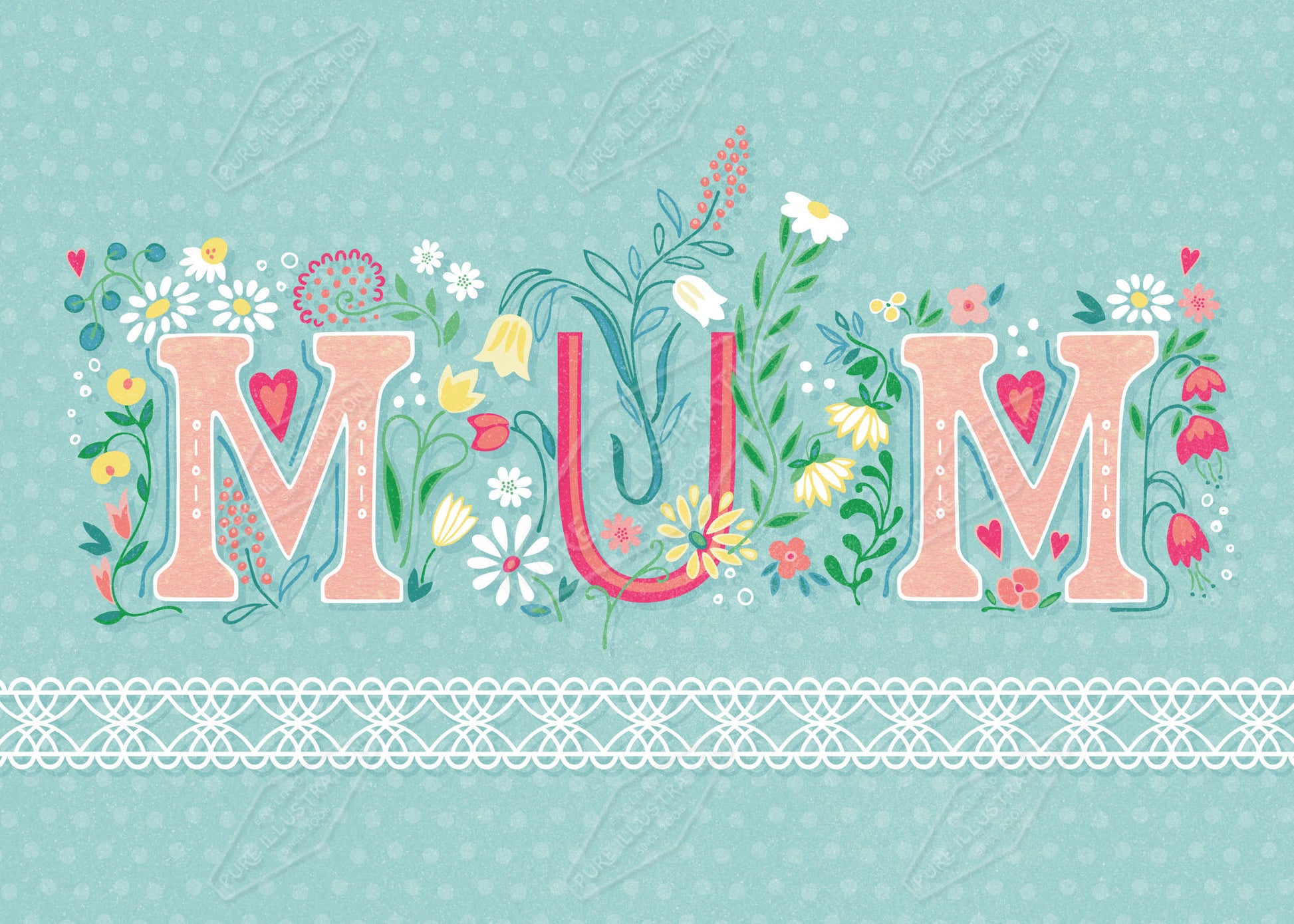 00034980GEGa- Gill Eggleston is represented by Pure Art Licensing Agency - Mother's Day Greeting Card Design