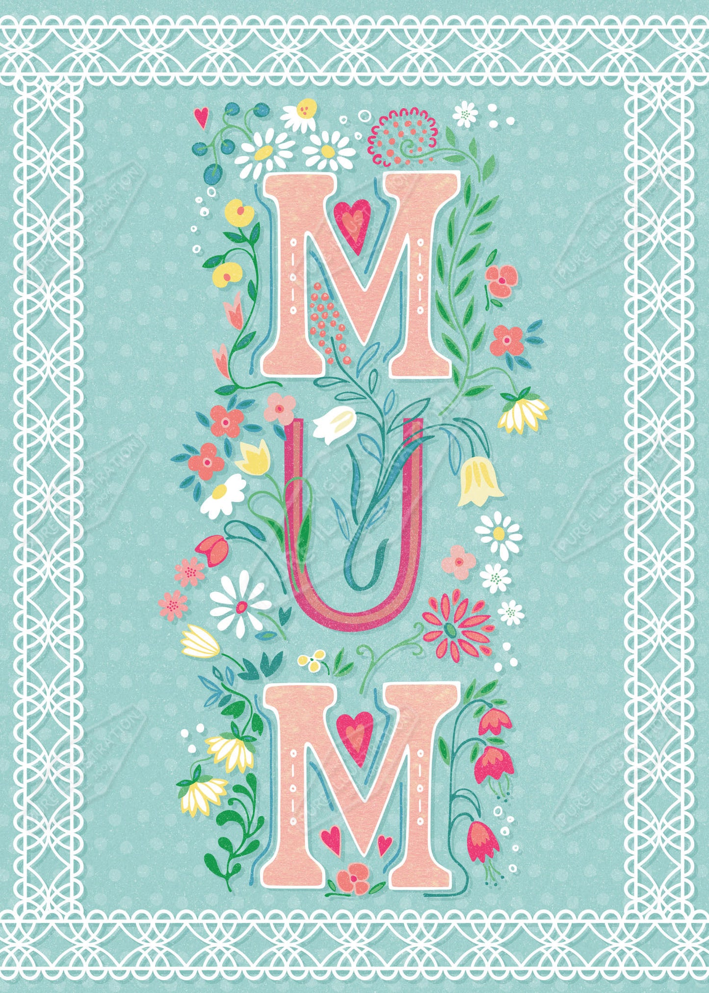 00034980GEGb- Gill Eggleston is represented by Pure Art Licensing Agency - Mother's Day Greeting Card Design