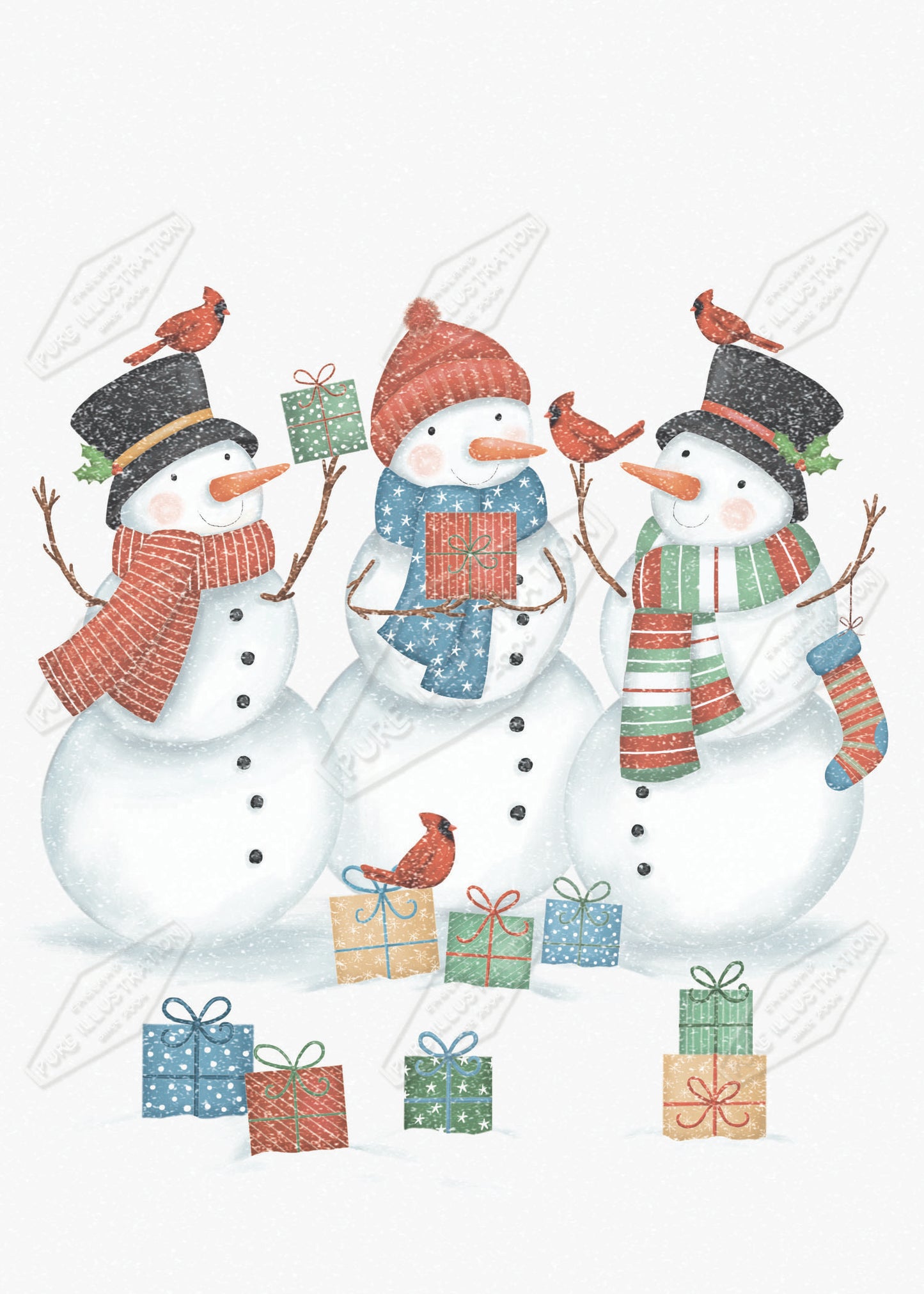 00035010AAIa- Anna Aitken is represented by Pure Art Licensing Agency - Christmas Greeting Card Design