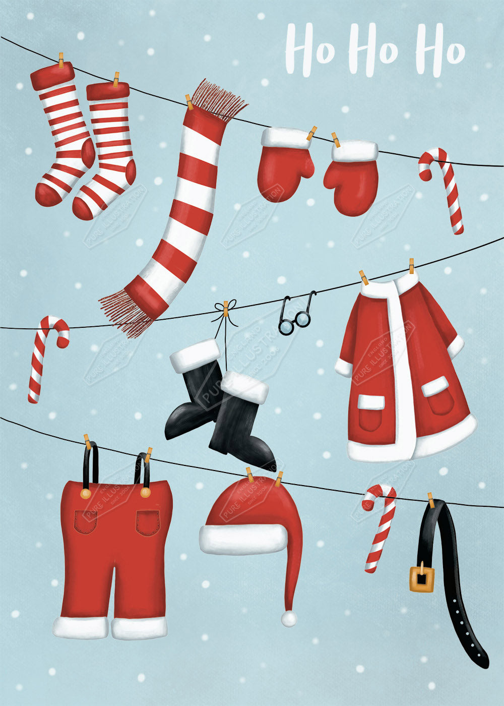 00035199AAI Santa's Washing Line by Anna Aitken - Pure Art Licensing Agency & Surface Design Studio lighter version