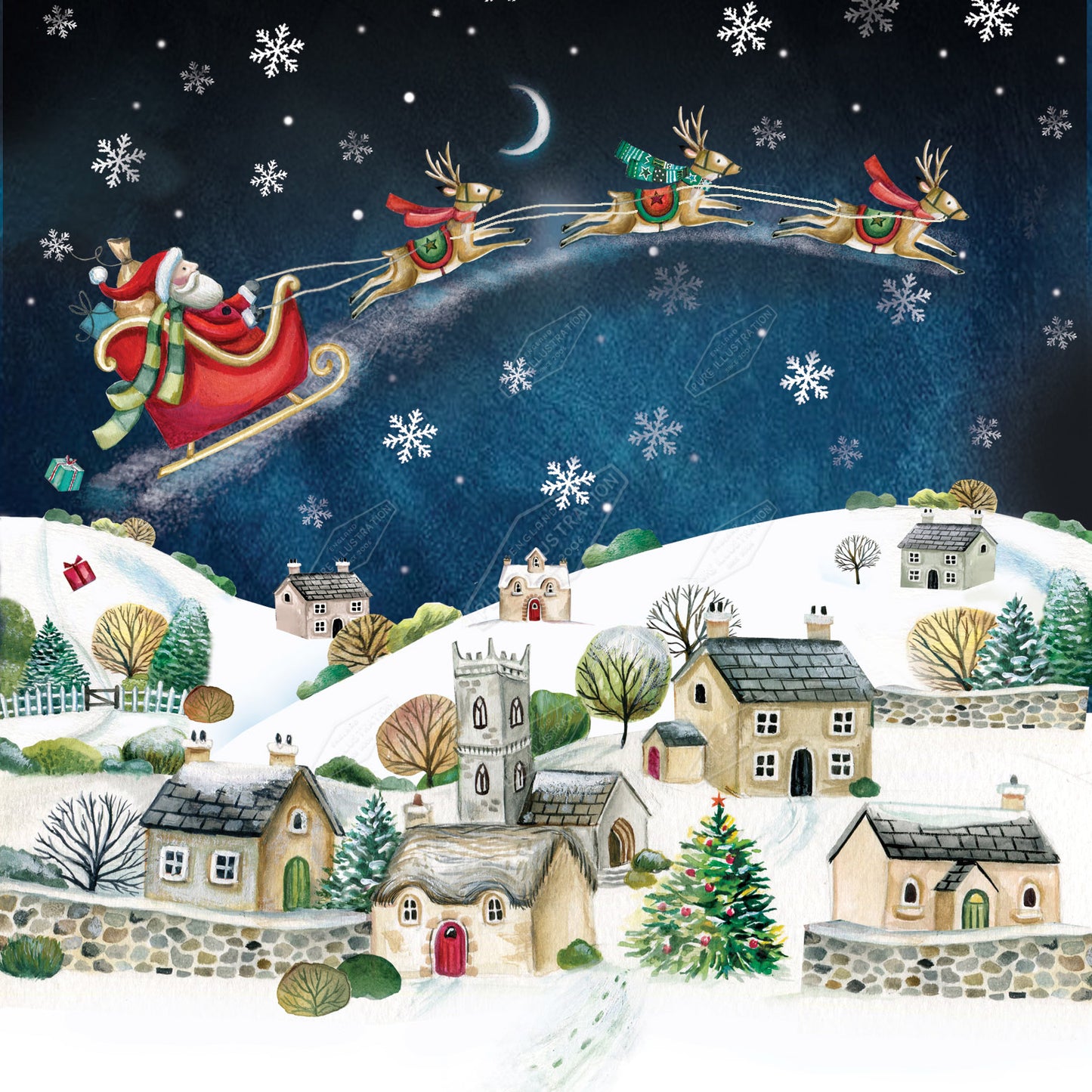 00035222DEV- Deva Evans is represented by Pure Art Licensing Agency - Christmas Greeting Card Design