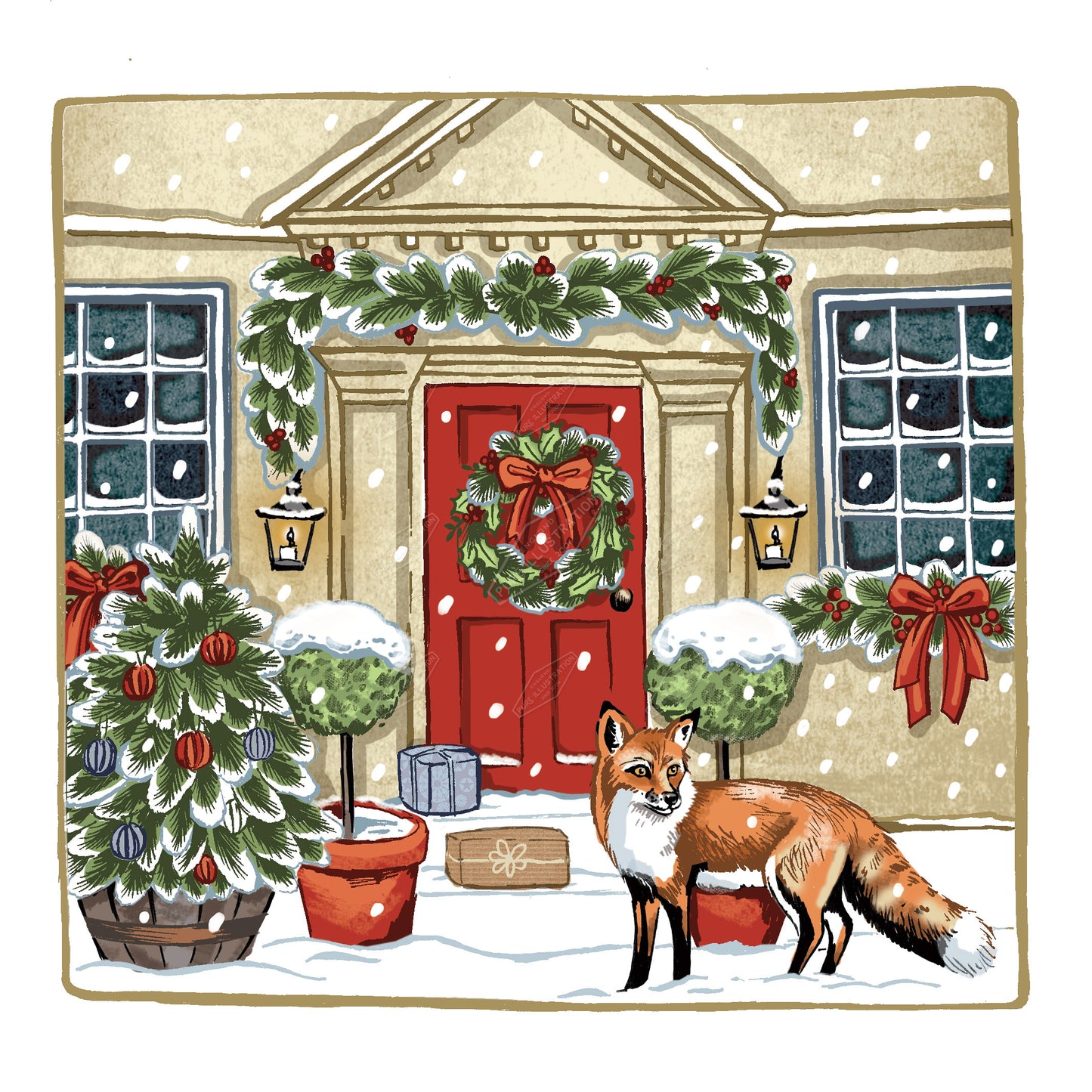 00035226DEV- Deva Evans is represented by Pure Art Licensing Agency - Christmas Greeting Card Design