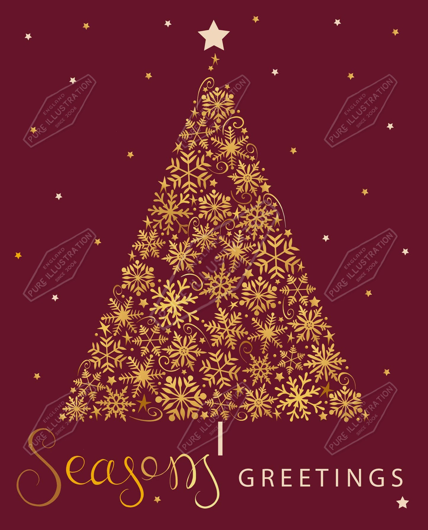 00035234SPI- Sarah Pitt is represented by Pure Art Licensing Agency - Christmas Greeting Card Design