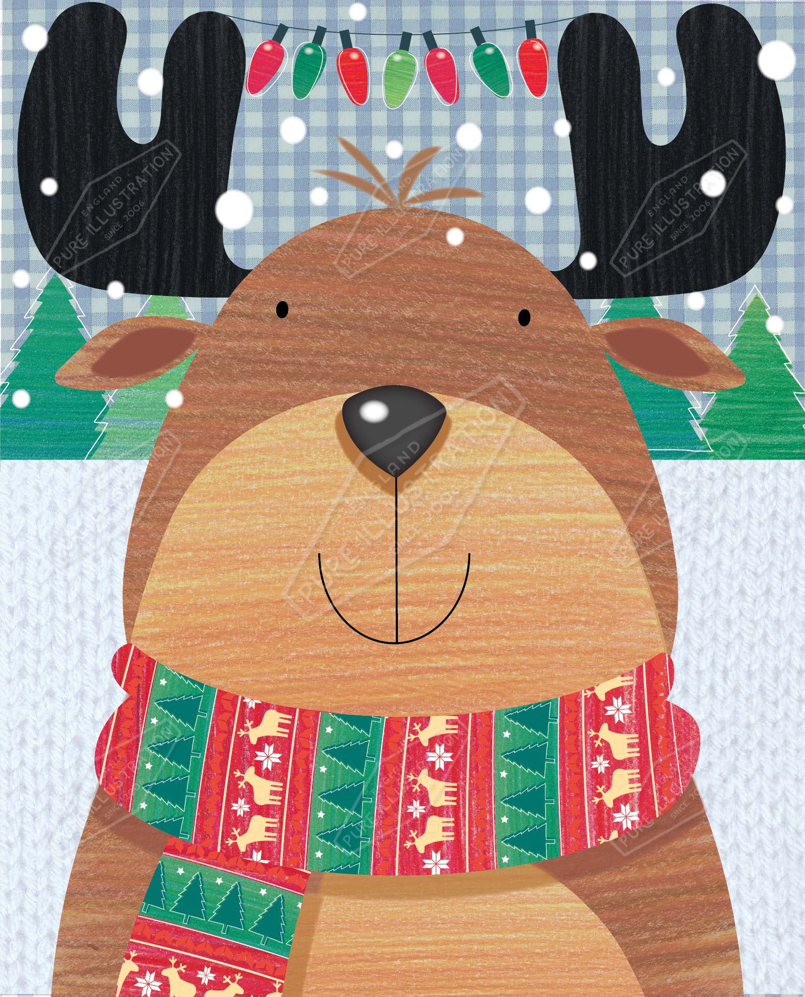 00035243SPI- Sarah Pitt is represented by Pure Art Licensing Agency - Christmas Greeting Card Design