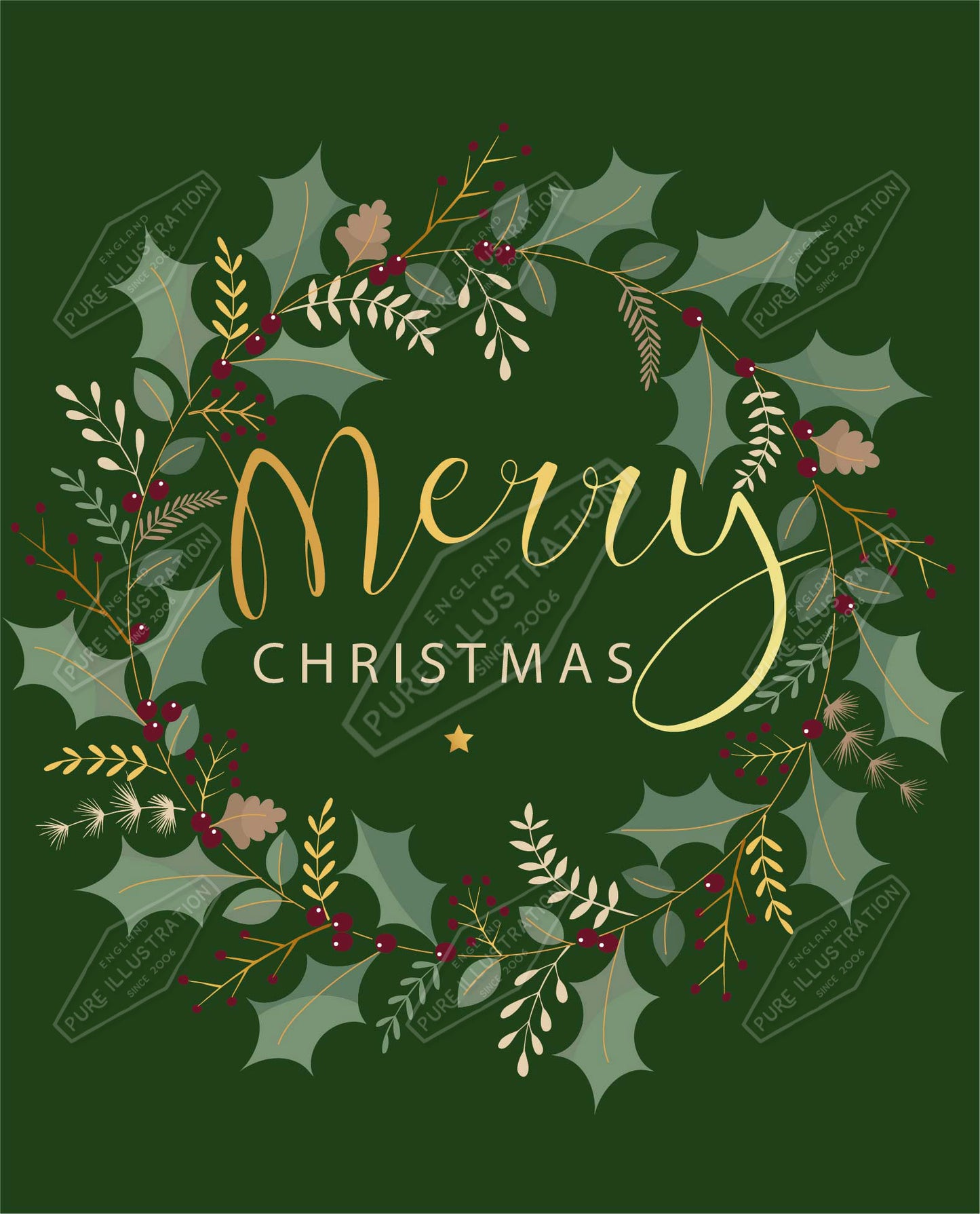 00035274SPI- Sarah Pitt is represented by Pure Art Licensing Agency - Christmas Greeting Card Design