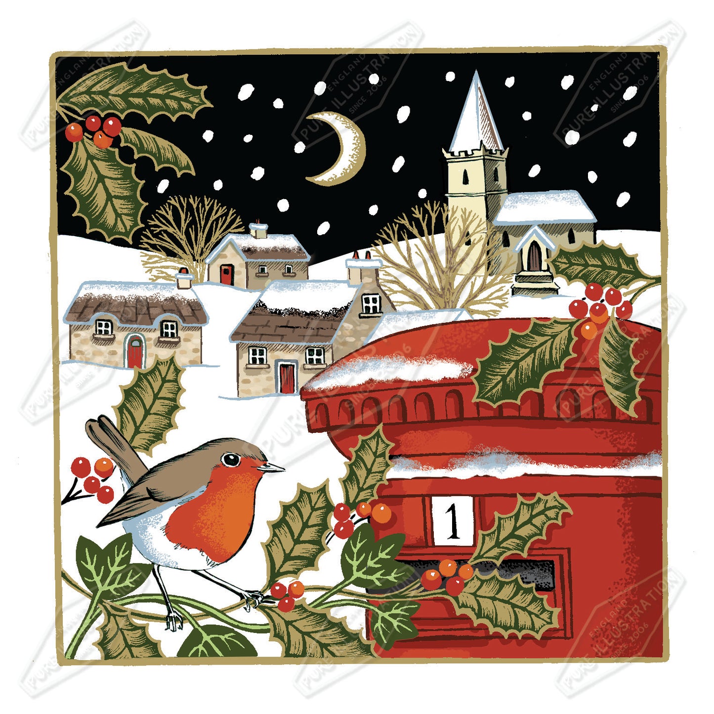 00035294DEV - Deva Evans is represented by Pure Art Licensing Agency - Christmas Greeting Card Design